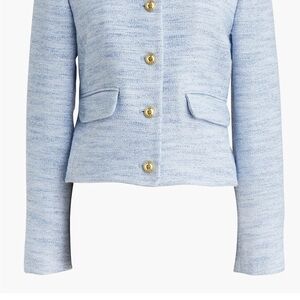 J. Crew Sky Blue Tweed Blazer with Gold Buttons